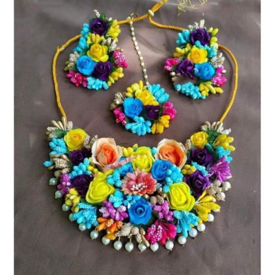 Picture of Non bridal artificial flower jewellery - Multicolor