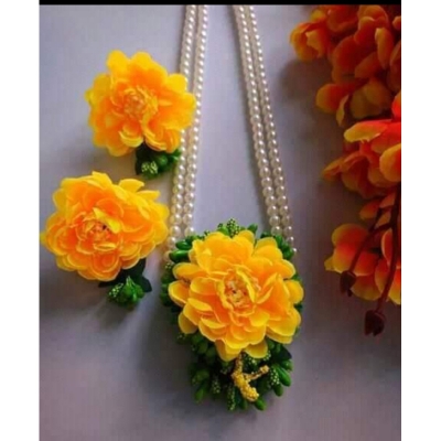 Picture of Artificial Flower Gorgeous Bridal Set-3 Piece set - Multicolor