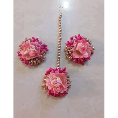 Picture of Artificial Flower Gorgeous Bridal Set3 Piece set - Multicolor