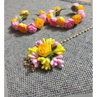 Picture of Artificial Flower Gorgeous Bridal Set3 Piece set - Multicolor