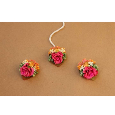 Picture of Artificial Flower Gorgeous Bridal Set3 Piece set - Multicolor