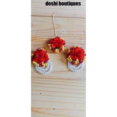 Picture of Artificial Flower Gorgeous Bridal Set-3 Piece set - Multicolor