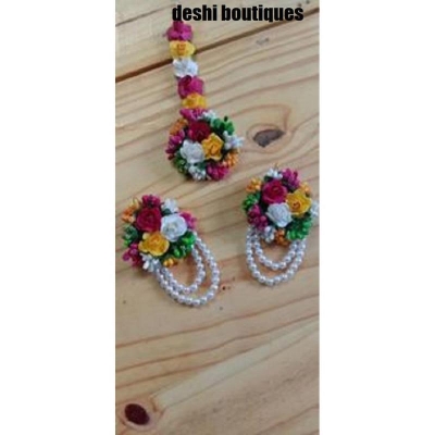 Picture of Artificial Flower Gorgeous Bridal Set-3 Piece set