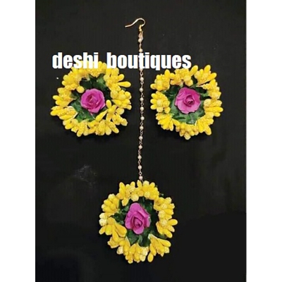 Picture of antiques earrings and tiqli for women - Multicolor