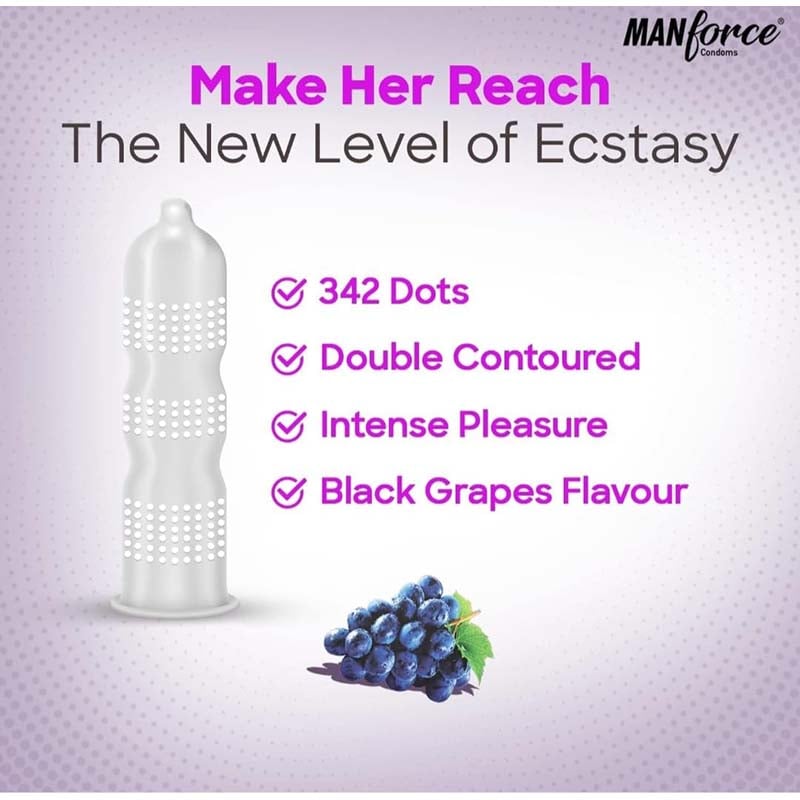 Picture of Manforce Black Grapes Flavoured Condom 3 Pcs Pack