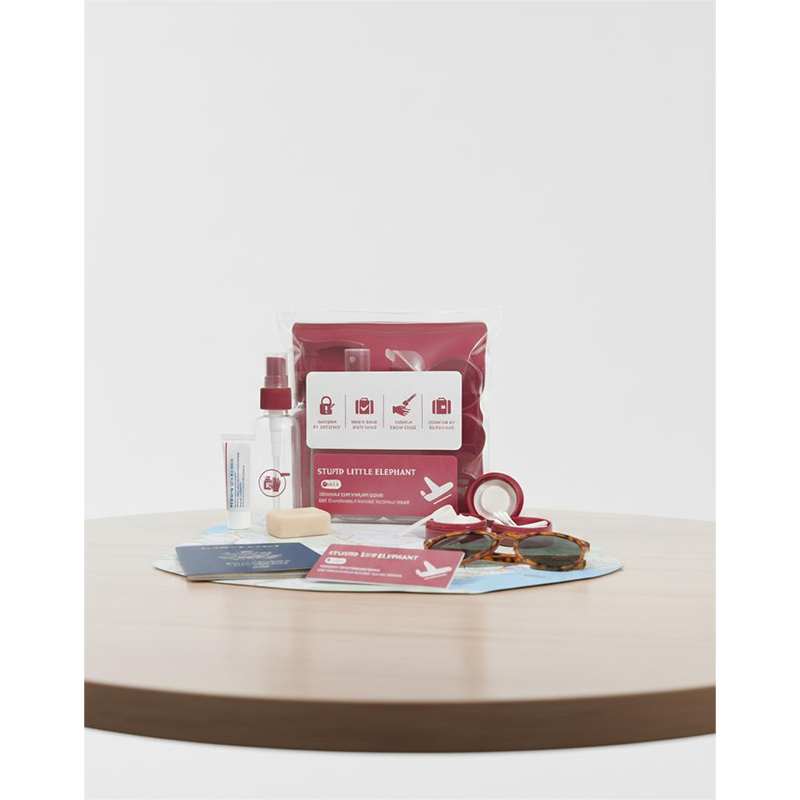 Picture of Refillable Cosmetic Container Kit Travel Bottle Set –8 Piece (Maroon) - Maroon