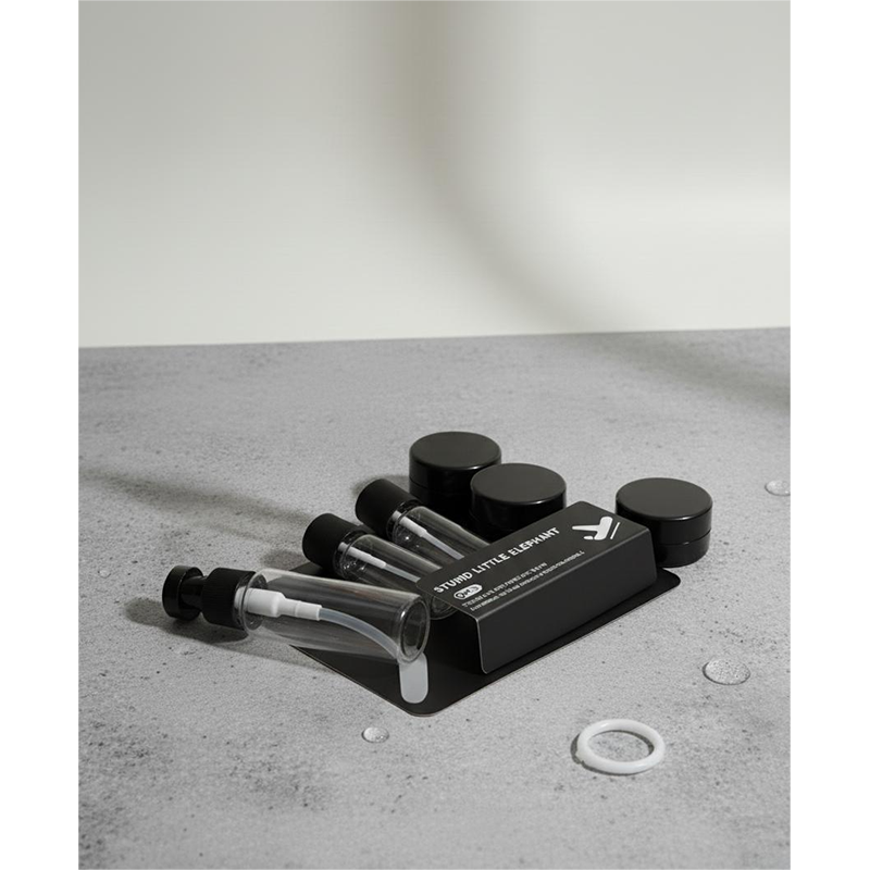 Picture of Refillable Cosmetic Container Kit Travel Bottle Set –6 Piece (Black) - Black