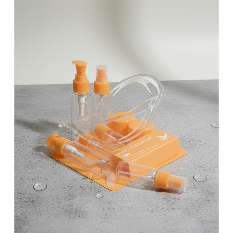 Picture of Refillable Cosmetic Container Kit Travel Bottle Set – 8 Piece (Orange) - Orange