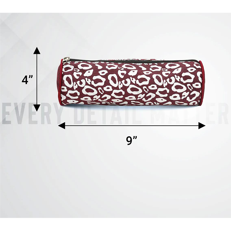 Picture of round Pouch Bag Maroon And White - Maroon