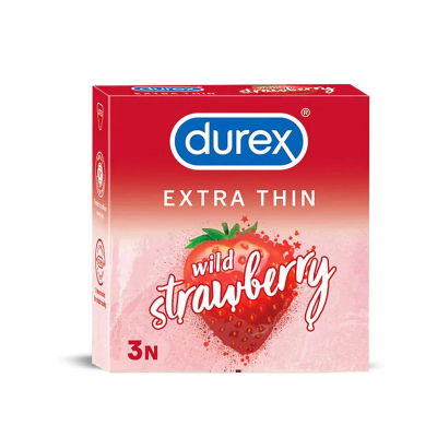 Picture of Durex Extra Thin wild Strawberry Condom-3pcs