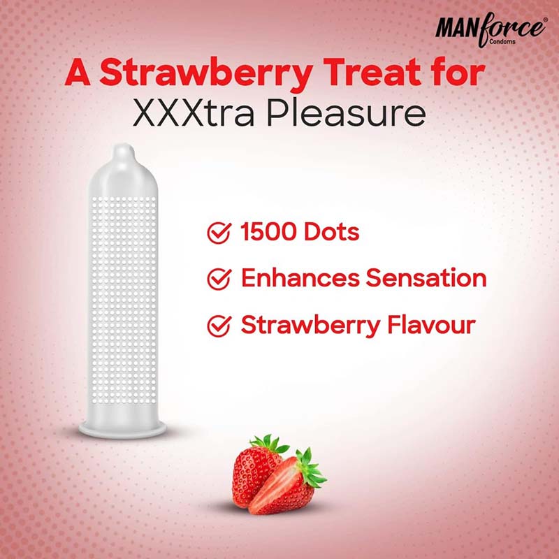 Picture of Manforce Strawberry Flavoured Condom -10 pcs
