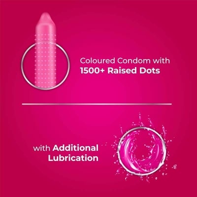 Picture of Skore Strawberry 1500+ Dotted with Extra Lubrication Condom - 10Pcs Pack