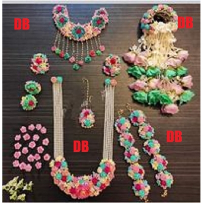 Picture of Artificial Flower Jewellery 24 Pcs Bangle/Bracelets Bridal/Holud/Boishakh Fashion For Women