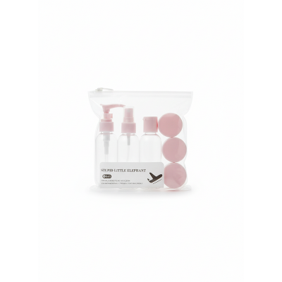 Picture of Refillable Cosmetic Container Kit Travel Bottle Set – 8 Piece (Pink) - Pink