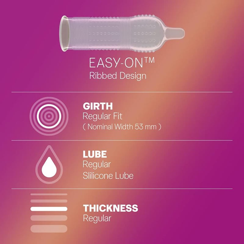 Picture of Durex Extra Ribbed and Dotted Condom -3 pcs
