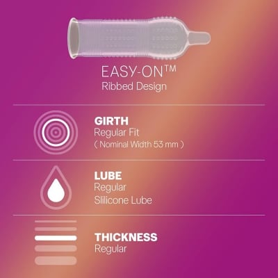 Picture of Durex Extra Ribbed and Dotted Condom -3 pcs