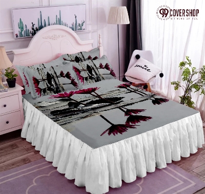 Picture of Bedsheet king size pillow cover and kolbalisher cover (shapla white,KING)
