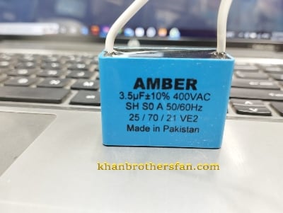 Picture of AMBER - Pakistani ceiling Fan Capacitor, 2.5uF or 3.5uF,  Made in Pakistan Blue
