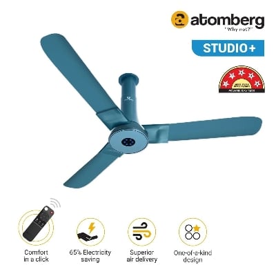 Picture of Atomberg Studio+ Energy Saving Ceiling Fan with BLDC Motor, 1200mm/48 inch, 360 RPM, 35watt, With Smart Remote