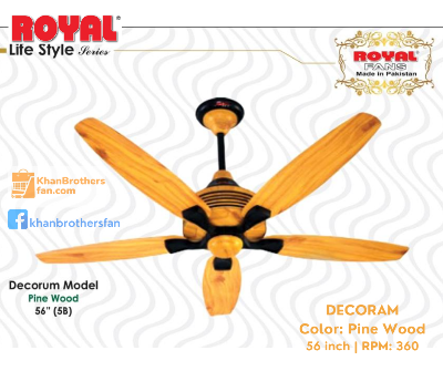 Picture of Royal Decoram 56 inch Luxarious 5 blades Ceiling fan, Rpm 360, Made in Pakistan