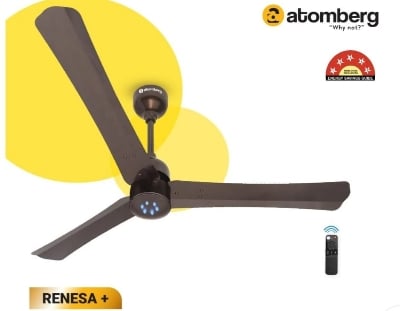 Picture of Atomberg Renesa+ 1400 mm BLDC Ceiling Fan with Remote Control & LED Indicators, 35w and 360 RPM, 02 years free service warranty