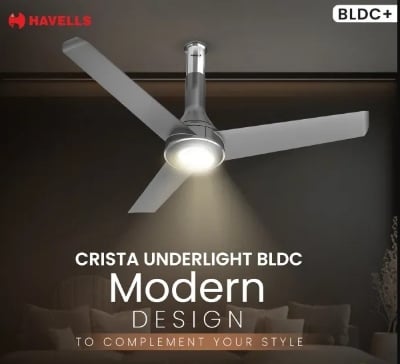Picture of Havells Crista Underlight BLDC Ceiling fan, Size: 1200mm, Smart IOT supported, with RF Remote