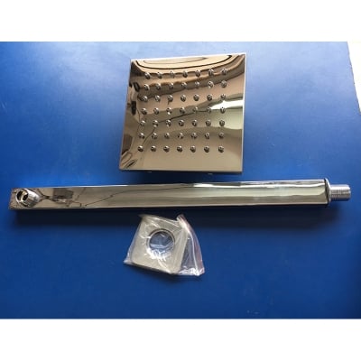 Picture of 6” shower and 16” arm rainfall full shower set with anti blocking stainless steel nozzle (Silver)