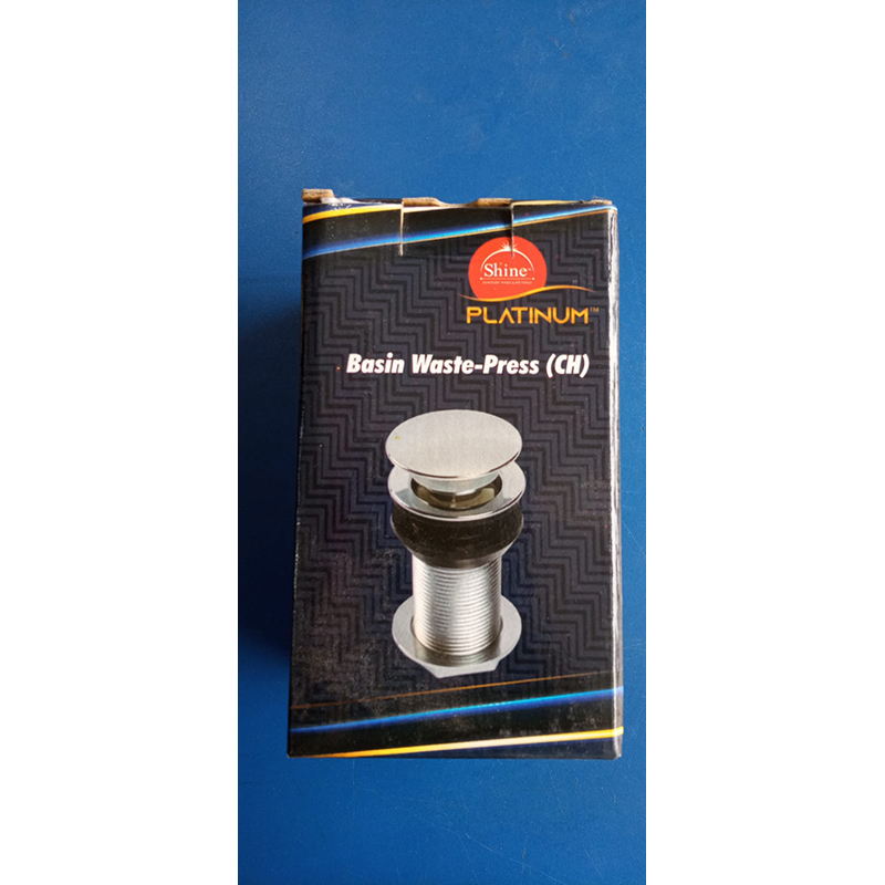 Picture of Bathroom Waste Pop Up Push Button Basin Sink Slotted Brass Chrome Plug Waste