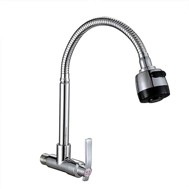 Picture of Faucets,Bathroom Faucet,Into The Wall Water-Tap Can Spin Mop Pool Single Cold Taps Kitchen Hang on The Wall Sink Faucets Basin Faucet, Sink Faucet,Copper Wall-Mounted Bathroom Faucet/Sier (Silver)