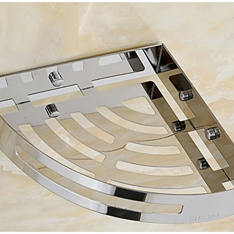 Picture of Premium Quality - 304 stainless steel Bathroom Corner Shelf Wall Shelf Toilet Bathroom Kitchen  Bathroom Storage Shelf Wall Hanging Basket Multifunctional Storage Corner shelf (Silver)