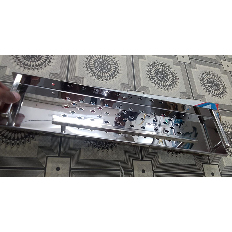 Picture of Bathroom Shower Shelf / Basin Shelf 20-21 Inch Bathroom Shelf Wall Mount Shower 100% Stainless Steel (Silver)