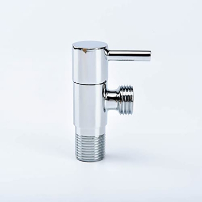 Picture of Brass Handel Angle Cock for Bathroom Angle Valve for Bathroom Angle Wall for Bathroom Angle Cocke for wash Basin Brass Angle Valve for wash Basin -1 Pcs (Silver)