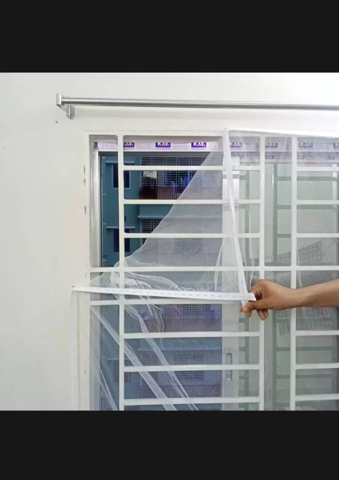 Picture of Window Anti Mosquito Net/ Anti-Insect Fly Bug Mosquito Net/ Best Quality Mosquito Net For 5/6 Feet Window - পর্দা White