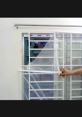Picture of Window Anti Mosquito Net/ Anti-Insect Fly Bug Mosquito Net/ Best Quality Mosquito Net For 5/6 Feet Window - পর্দা White