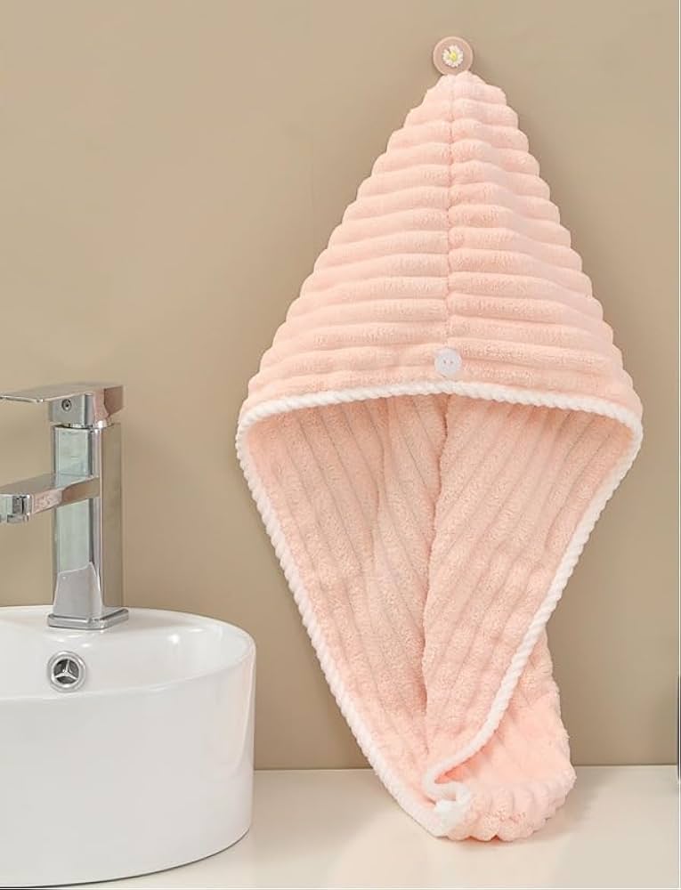Picture of Premium Super Absorbent Microfiber Hair Drying Cap | Quick-Dry Hooded Towel for Women | Luxury Soft & Ultra-Absorbent Hair Wrap