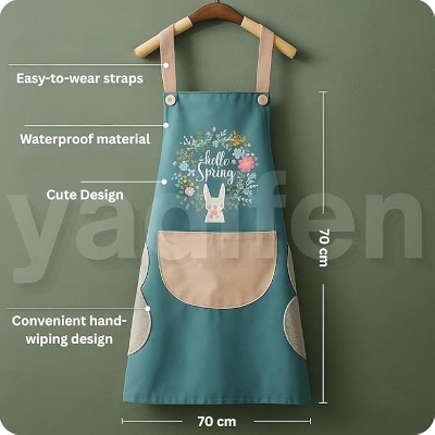 Picture of Super Absorbent Hair Towel Wrap & Premium Kitchen Apron Combo Pack | Quick-Drying Hair Turban & Waterproof Cooking Apron