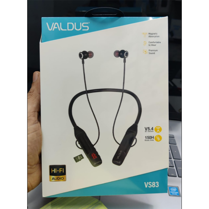 Picture of VALDUS VS83 Premium Neckband Supports Extra Memory card and upto 150 hours of Music