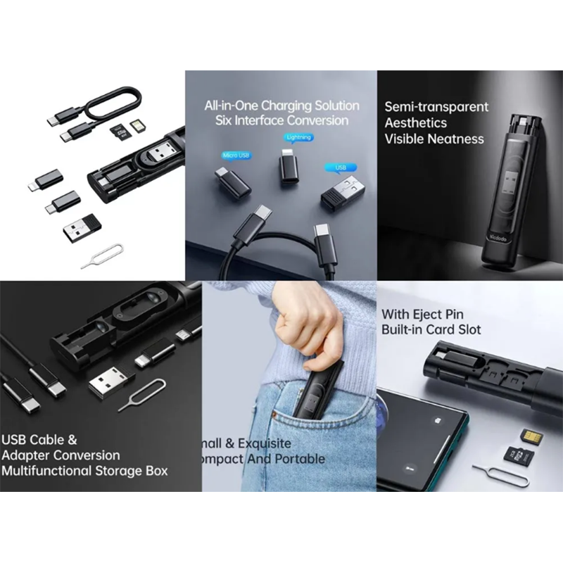 Picture of Mcdodo WF-172 USB Cable & Adapter Conversion Multifunctional Storage Box - Black