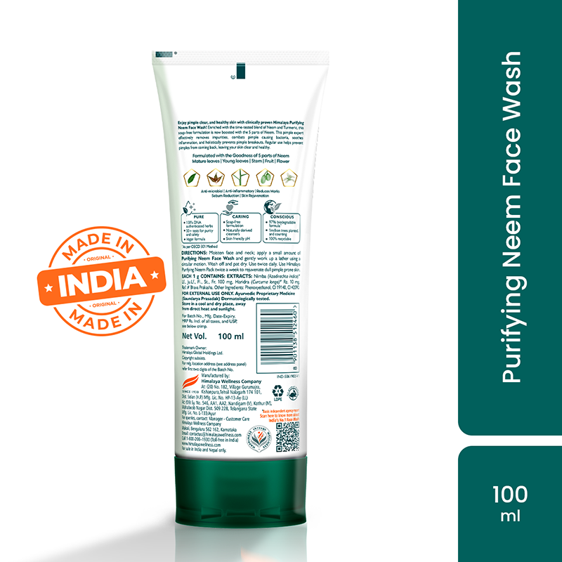 Picture of Himalaya Purifying Neem Face Wash 100ml Indian Pack