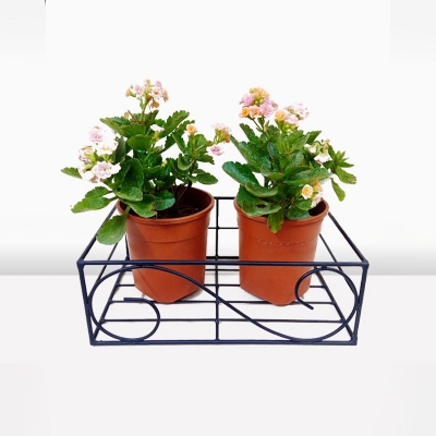 Picture of 1PC 10Inch Square Metal Hanging Railing Planters Flower Pot Holder(Multicolor)