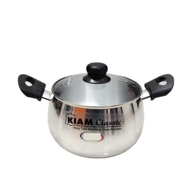 Picture of Kiam Aluminium Belly Shape Saucepan 16CM With Glass Lid(16CM)