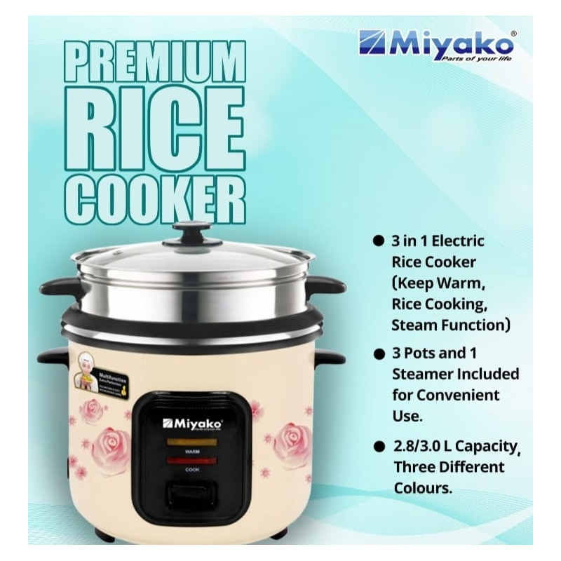 Picture of Miyako 2.8 Liters 3 Pot Rice Cooker ASL-3P-280YLD(Multicolor)