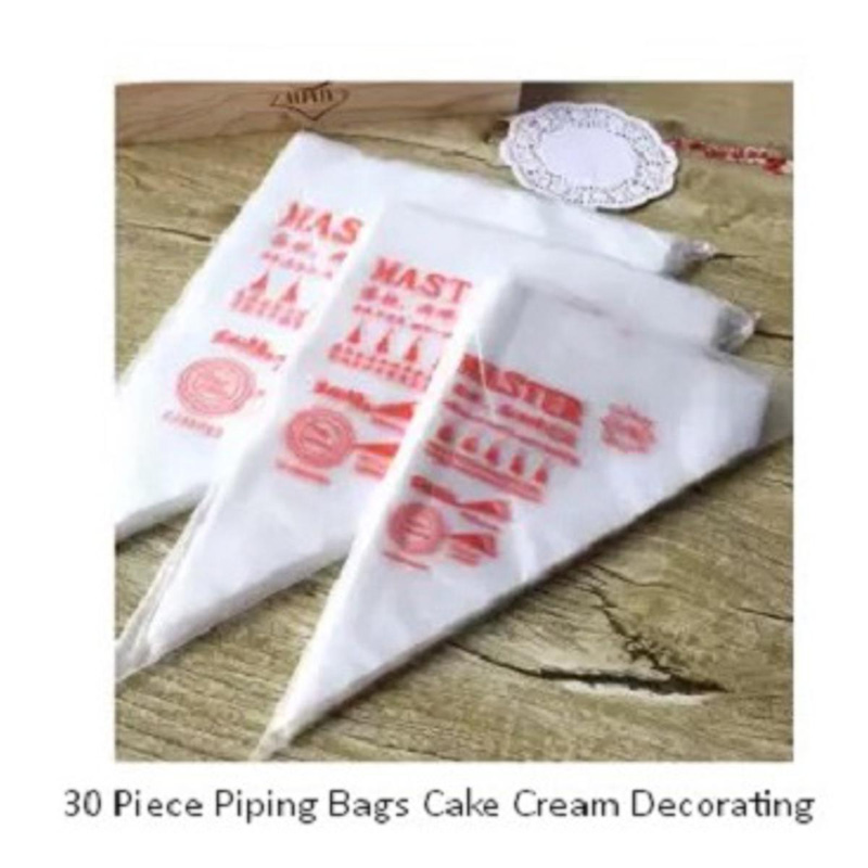 Picture of 30 pcs Plastic Disposable Piping Bags Cake Cream Decorating(White)