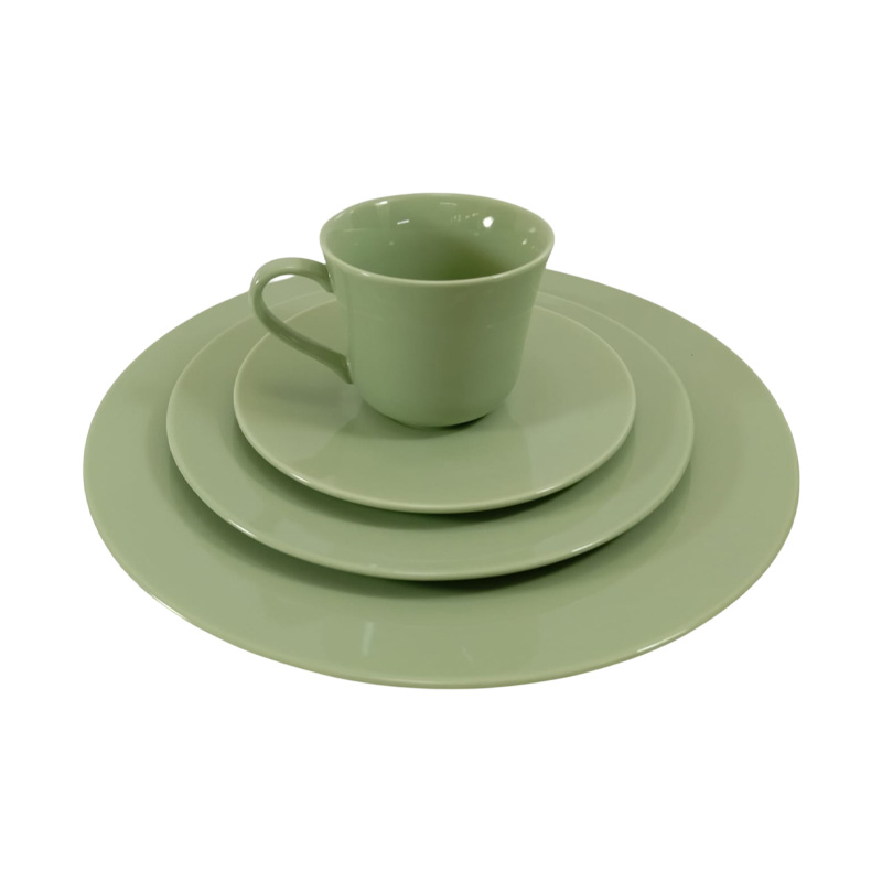Picture of 36 pieces dinner set for gift and home decoration- 6 Dinner Plates, 6 Half Plates, 1 Rice Dish, 1 Curry serving bowl, 6 Soup Bowl, 6+6 coffee cup + saucer, 1 Tea Pot, 1 Milk Pot, 1 Sugar Pot, 1 Salt Shaker(Multicolor-LGI54RD)