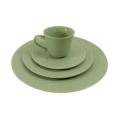 Picture of 36 pieces dinner set for gift and home decoration- 6 Dinner Plates, 6 Half Plates, 1 Rice Dish, 1 Curry serving bowl, 6 Soup Bowl, 6+6 coffee cup + saucer, 1 Tea Pot, 1 Milk Pot, 1 Sugar Pot, 1 Salt Shaker(Multicolor-LGI54RD)