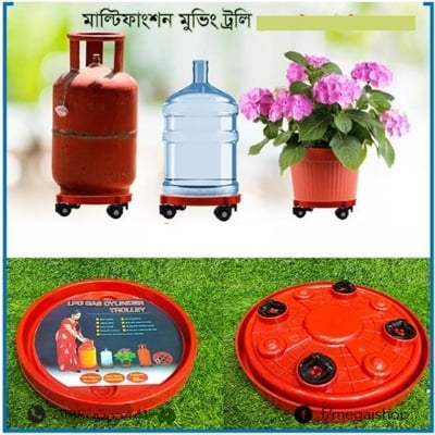 Picture of LPG Cylinder or Water jar or Flower Tub Trolly/ Caring and Easy Moving(Multicolor)