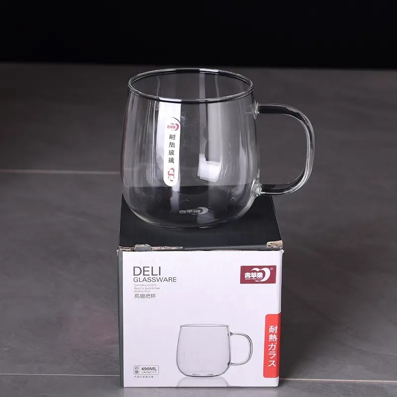 Picture of 1pcs 490ml high temperature resistant glass tea or water cup high borosilicate glass tea cup(Multicolor)