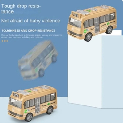 Picture of 4 Pcs Baby bus car toy set for boy or girl inertial fall-resistant bus(Multicolor)