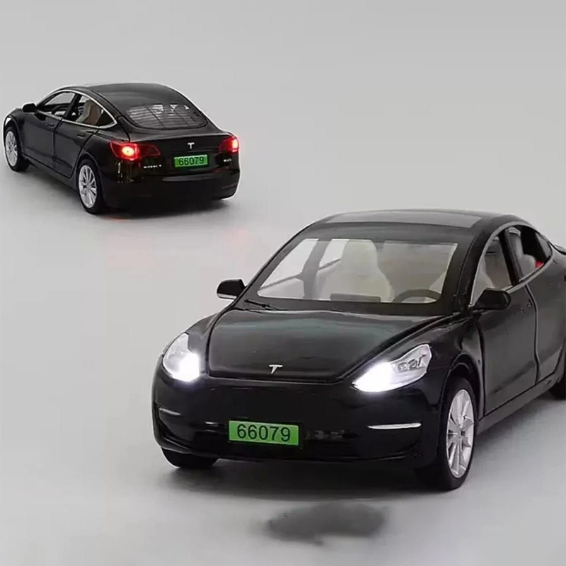 Picture of 1 PC Diecast Metal 1:32 Scale Tesla Model 3 Pull Back Miniature Replica(Multicolor)