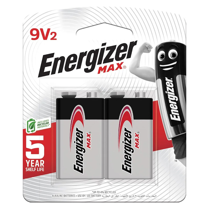 Picture of 2 PCS Energi zer Max Alkaline 9V batteries(Multicolor)